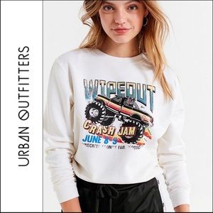 UO Med. Cream Wipeout Crewneck Sweatshirt
